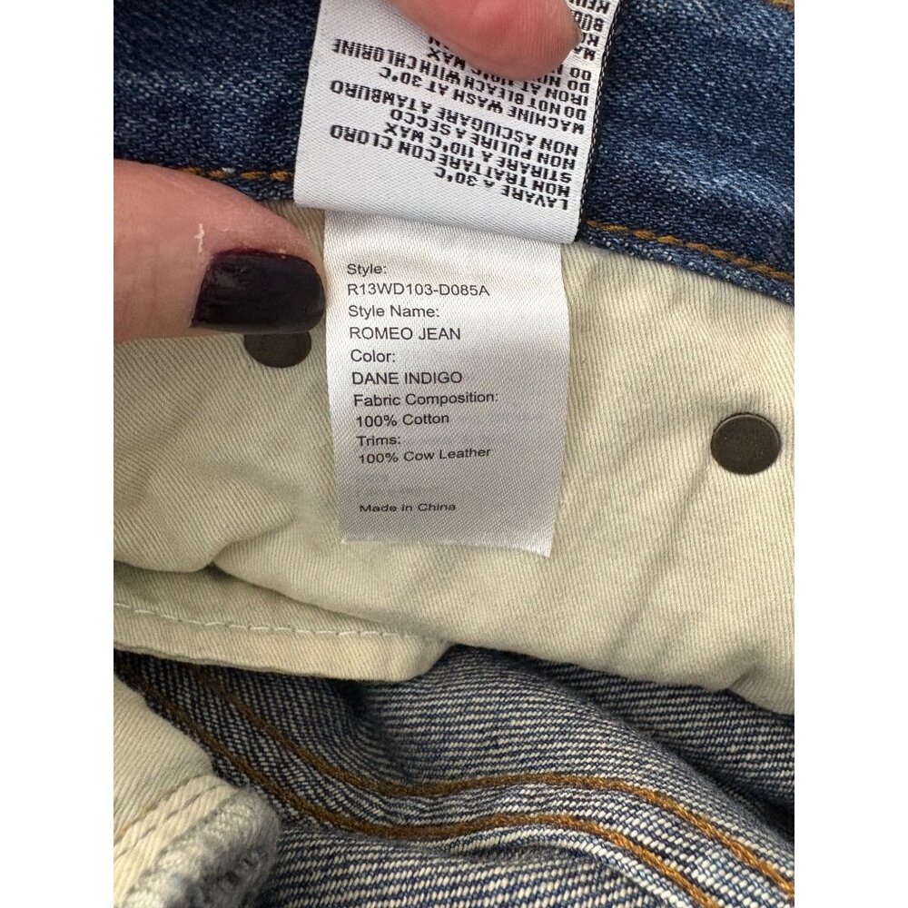 R13 Romeo Mid-Rise Straight-Leg Jeans-sz 25 - Picture 12 of 14